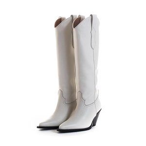 Brand New Toral Knee High White Leather Boots - Size 41